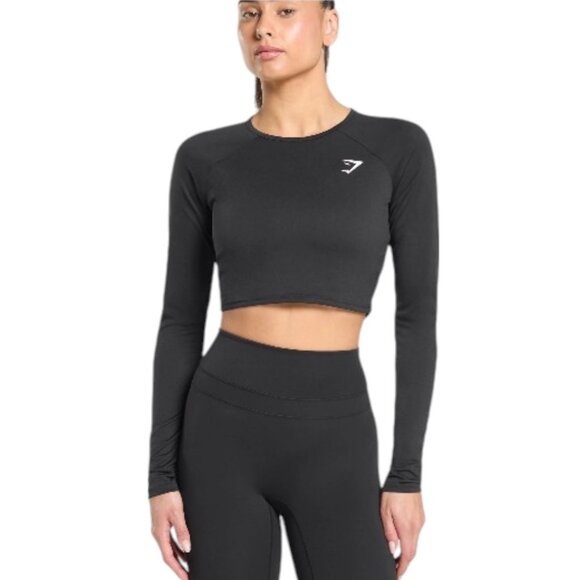 Gymshark Women's Black Fitted Crop Top - Picture 1 of 4